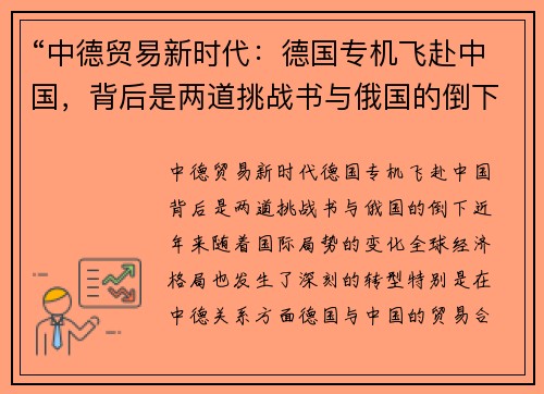 “中德贸易新时代：德国专机飞赴中国，背后是两道挑战书与俄国的倒下”